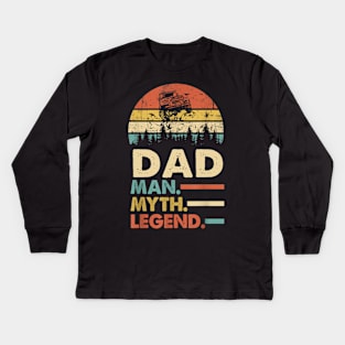 Dad Man Myth Legend Vintage Jeep For Mens Papa Father's Day Jeep gift Kids Long Sleeve T-Shirt